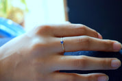 Blue Sapphire Stacking Ring | Dainty Sapphire Ring | Stackable Blue Sapphire Jewelry -