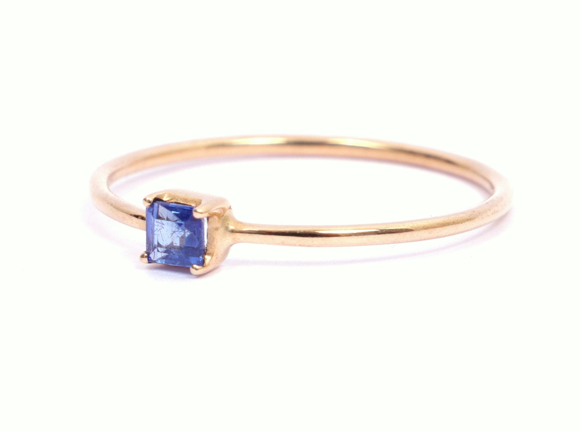 Blue Sapphire Stacking Ring | Dainty Sapphire Ring | Stackable Blue Sapphire Jewelry -