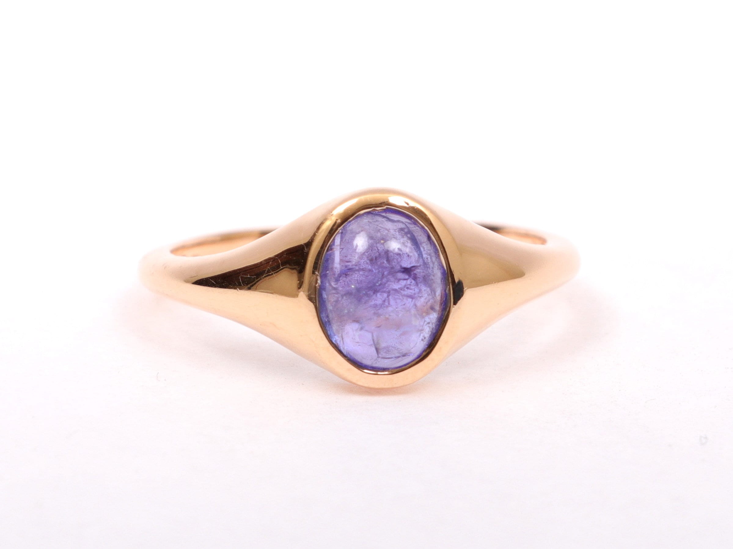 Tanzanite Signet Ring | Solid Gold & Silver Statement Ring | Bold Gemstone Jewelry -