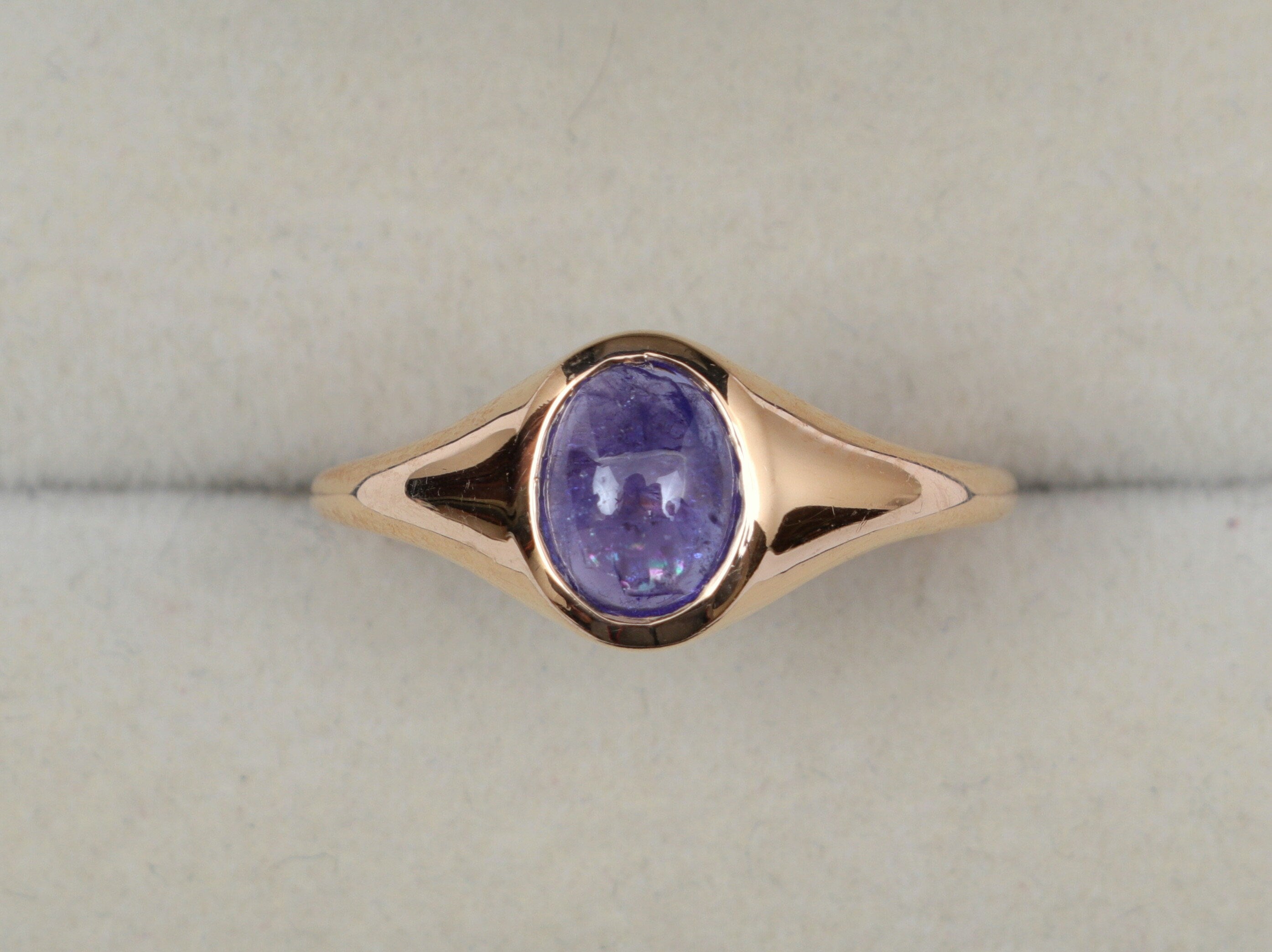 Tanzanite Signet Ring | Solid Gold & Silver Statement Ring | Bold Gemstone Jewelry -