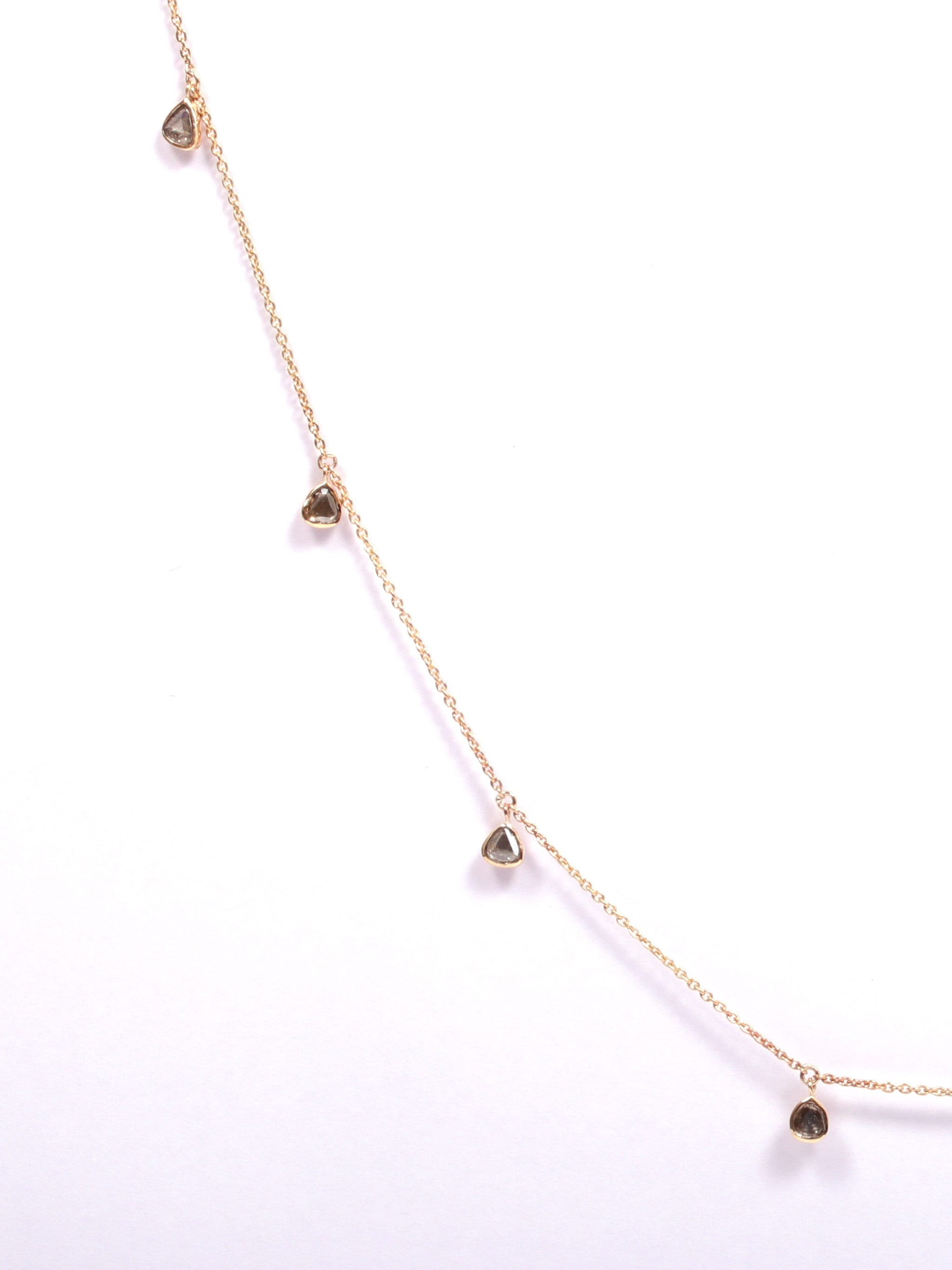 9k/14k/18k Rosecut Diamond Necklace | Slice Diamond Gold Necklace | Polki Diamond Necklace for Her -