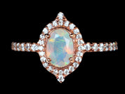 Opal Engagement Ring | Solid Gold Vintage Engagement Ring | Unique Wedding Anniversary Gift -