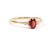Red Garnet Engagement Ring | January Birthstone | Garnet & Moissanite Engagement Ring -