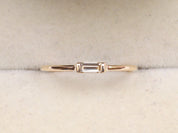 Diamond Stacking Ring | Baguette Diamond Ring | Minimalist Dainty Diamond Stacking Ring -