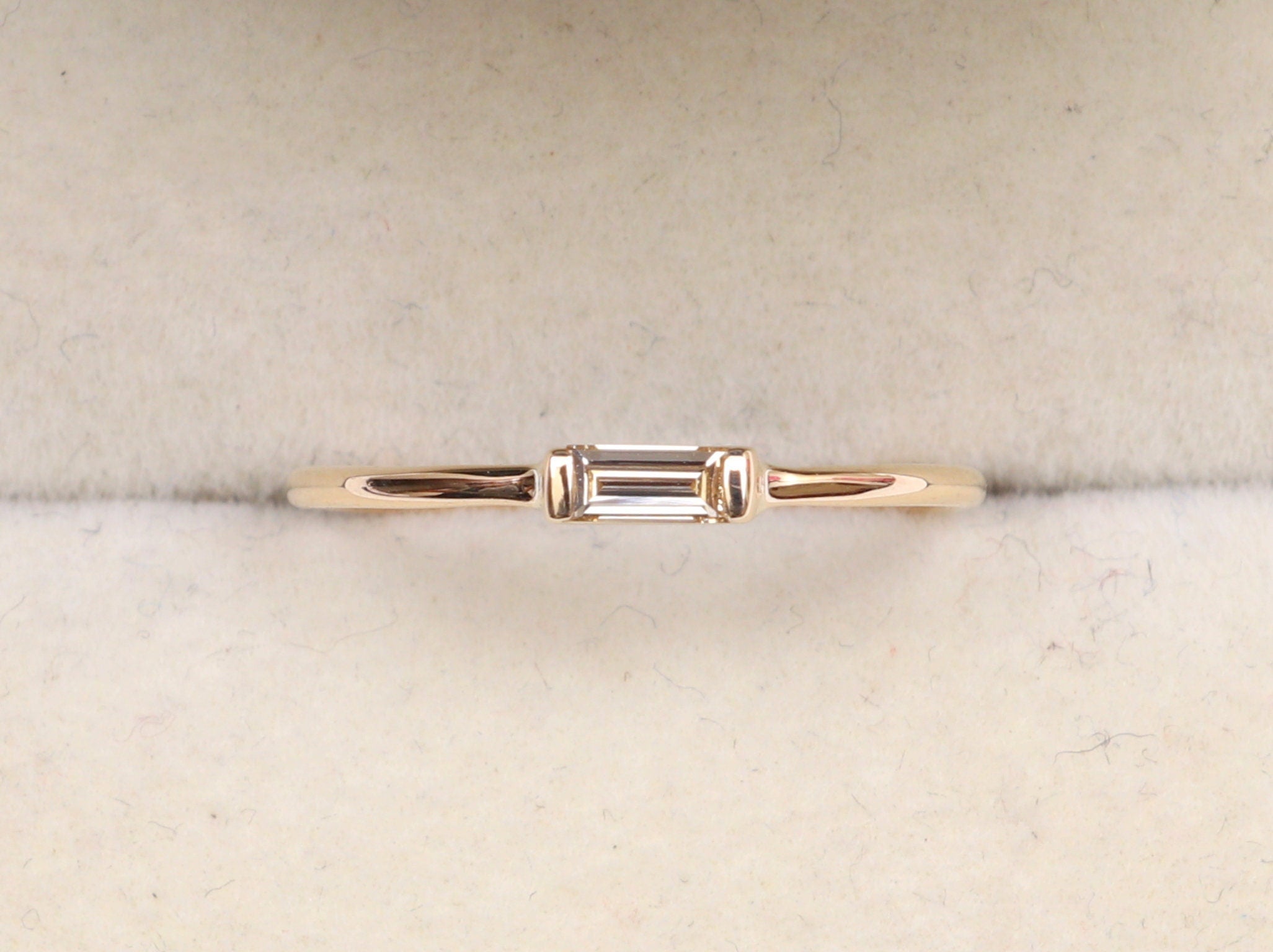 Diamond Stacking Ring | Baguette Diamond Ring | Minimalist Dainty Diamond Stacking Ring -