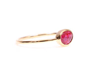 Pink Sapphire Ring | Rose Cut Sapphire Ring | Solid Gold Dainty Ring -