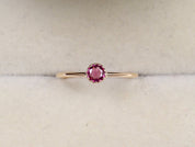 Rhodolite Garnet Ring | Pink Garnet Stacking Ring | Dainty Rose Garnet Gift Ring -