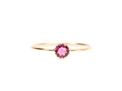 Rhodolite Garnet Ring | Pink Garnet Stacking Ring | Dainty Rose Garnet Gift Ring -