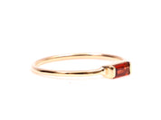 Red Garnet Baguette Ring | Garnet Stacking Ring | January Birthstone Dainty Garnet Ring -