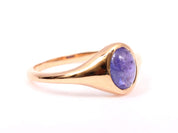 Tanzanite Signet Ring | Solid Gold & Silver Statement Ring | Bold Gemstone Jewelry -