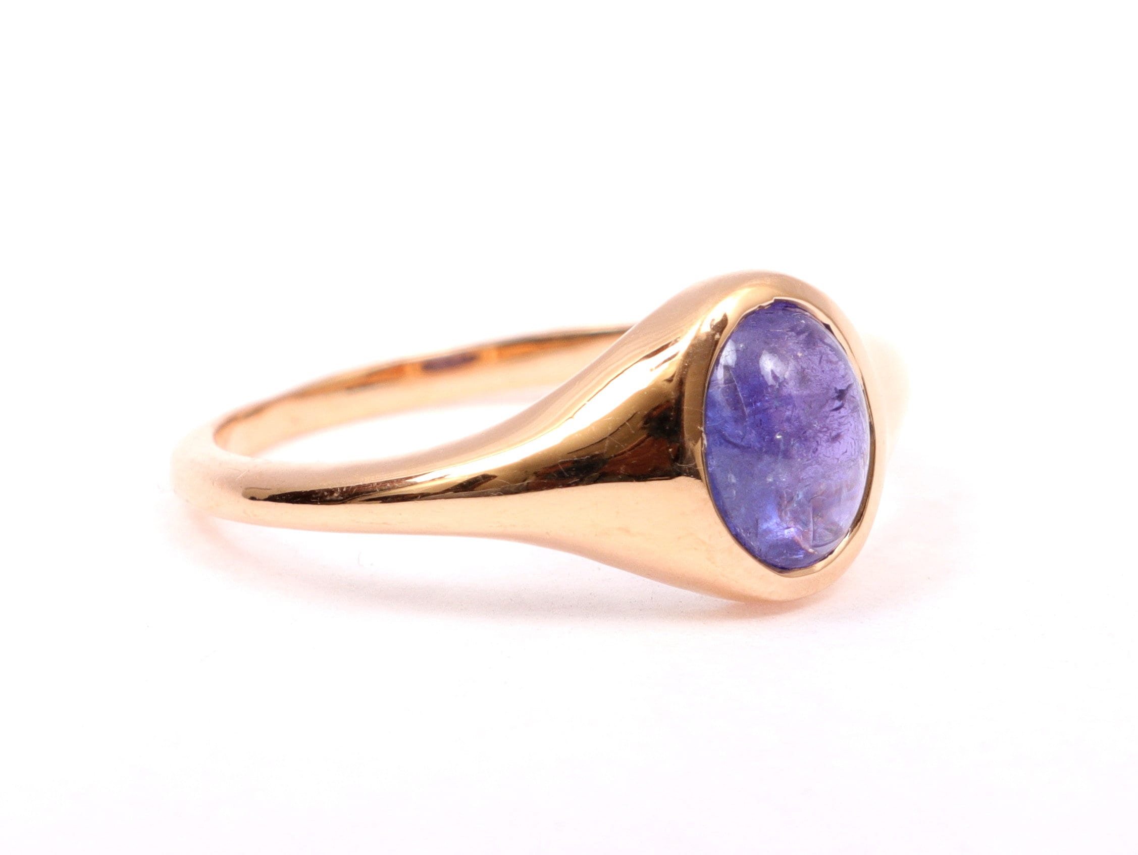 Tanzanite Signet Ring | Solid Gold & Silver Statement Ring | Bold Gemstone Jewelry -