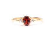 Red Garnet Engagement Ring | January Birthstone | Garnet & Moissanite Engagement Ring -