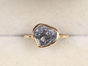 Raw Gray Diamond Engagement Ring | 2 Carat Rough Stone Promise Ring -