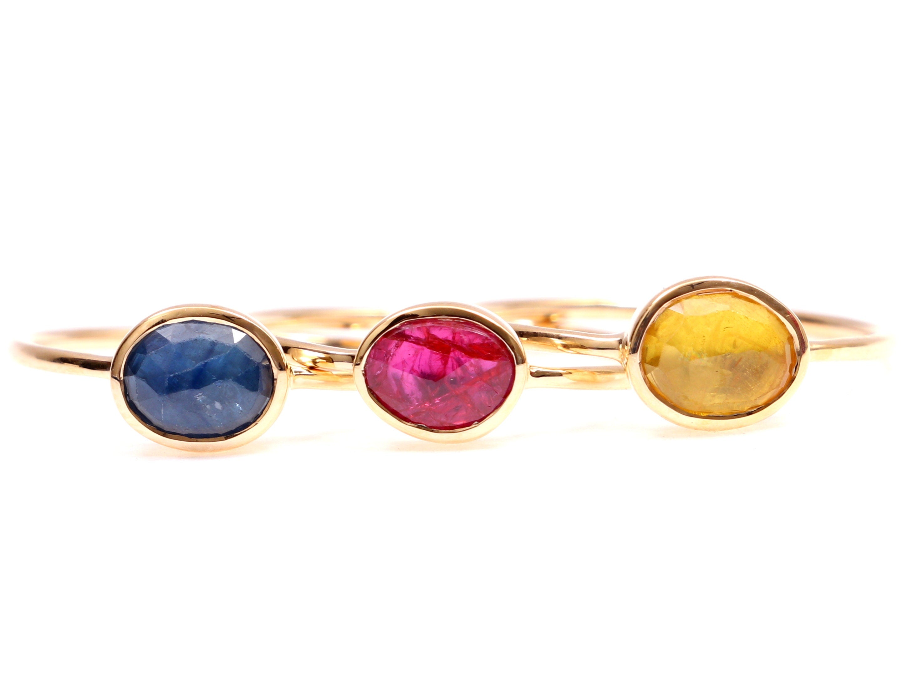 Pink Sapphire Ring | Rose Cut Sapphire Ring | Solid Gold Dainty Ring -