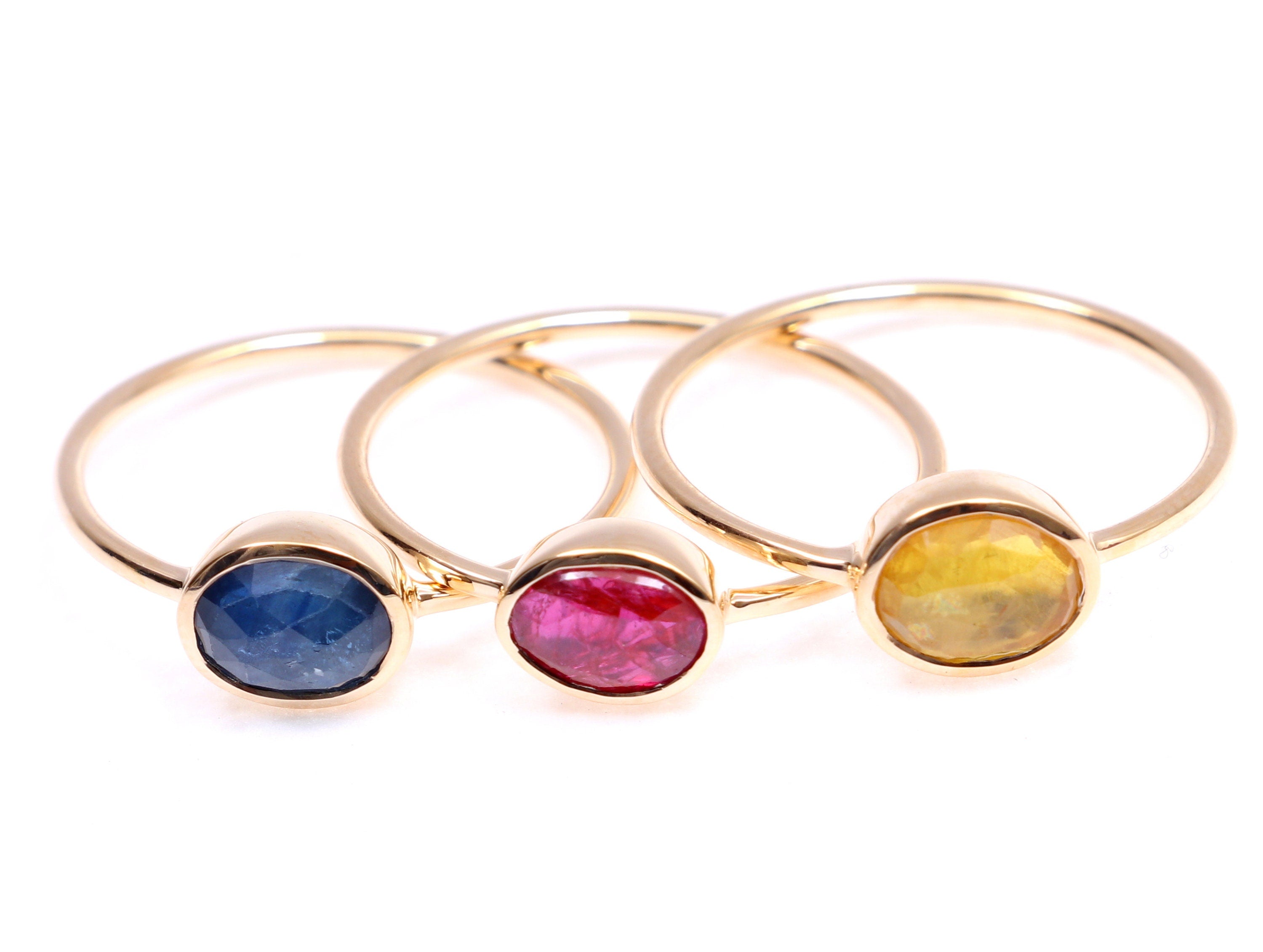 Pink Sapphire Ring | Rose Cut Sapphire Ring | Solid Gold Dainty Ring -