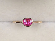 Pink Sapphire Ring | Rose Cut Sapphire Ring | Solid Gold Dainty Ring -