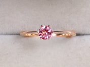 Pink Tourmaline Engagement Ring | Rubellite Solitaire Ring | October Birthstone Tourmaline Ring -