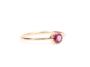 Rhodolite Garnet Ring | Pink Garnet Stacking Ring | Dainty Rose Garnet Gift Ring -
