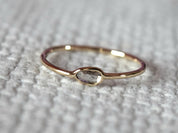 Rose Cut Diamond Stacking Ring | Polki Slice Diamond Ring | Dainty Diamond Stacking Ring -