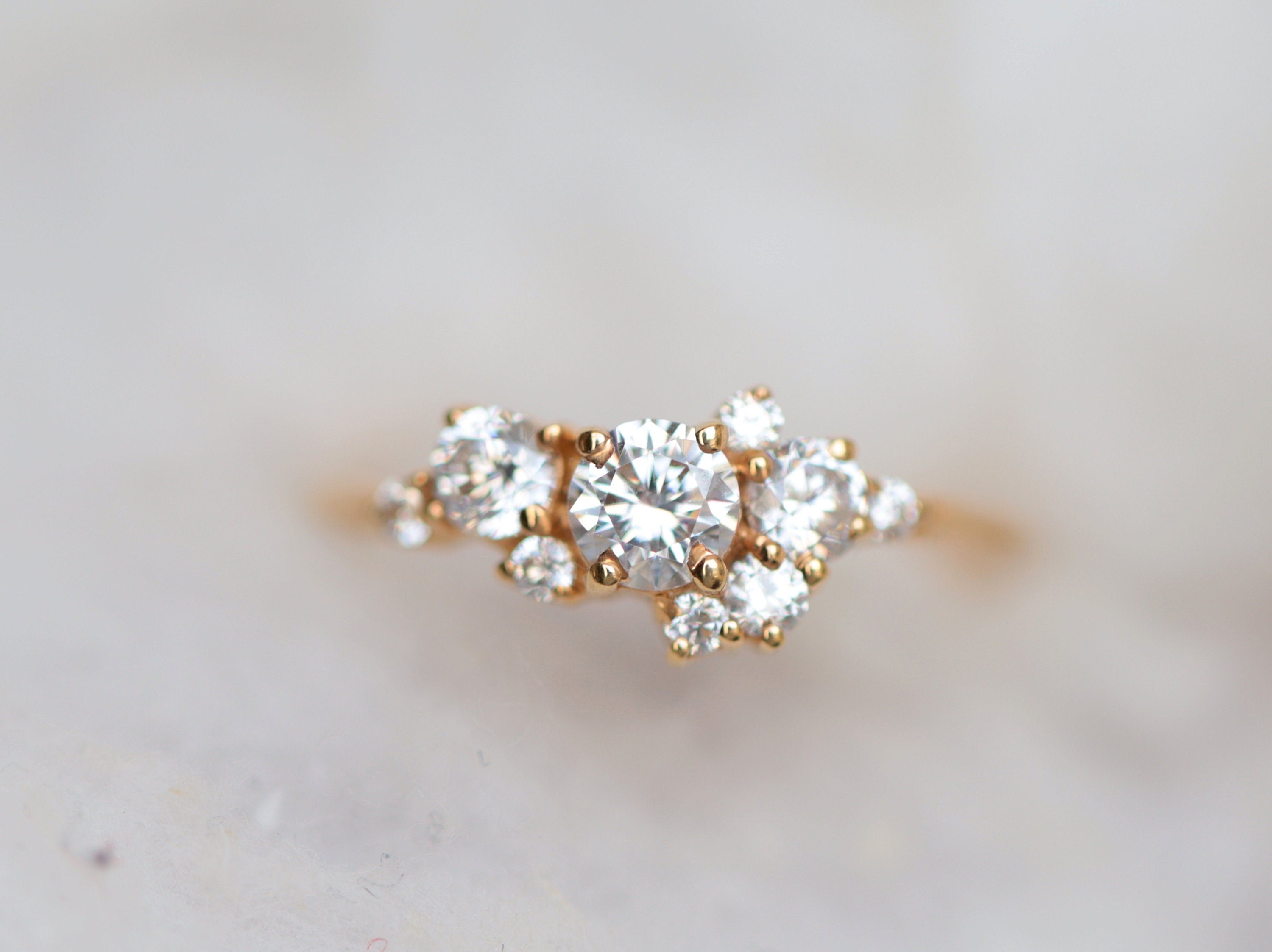 GIA Diamond Cluster Ring | Diamond Engagement Ring | Wedding Anniversary Ring -