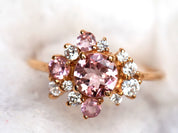 Cluster Engagement Ring | Tourmaline Cluster Ring | Multi-Stone Diamond Engagement Ring -