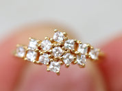 Diamond Cluster Engagement Ring | Square Cluster Diamond Ring | Anniversary Gift -