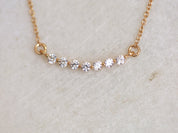 Cluster Diamond Necklace | Solid Gold Rose Gold Diamond Cluster Necklace | Elegant Jewelry for Her -