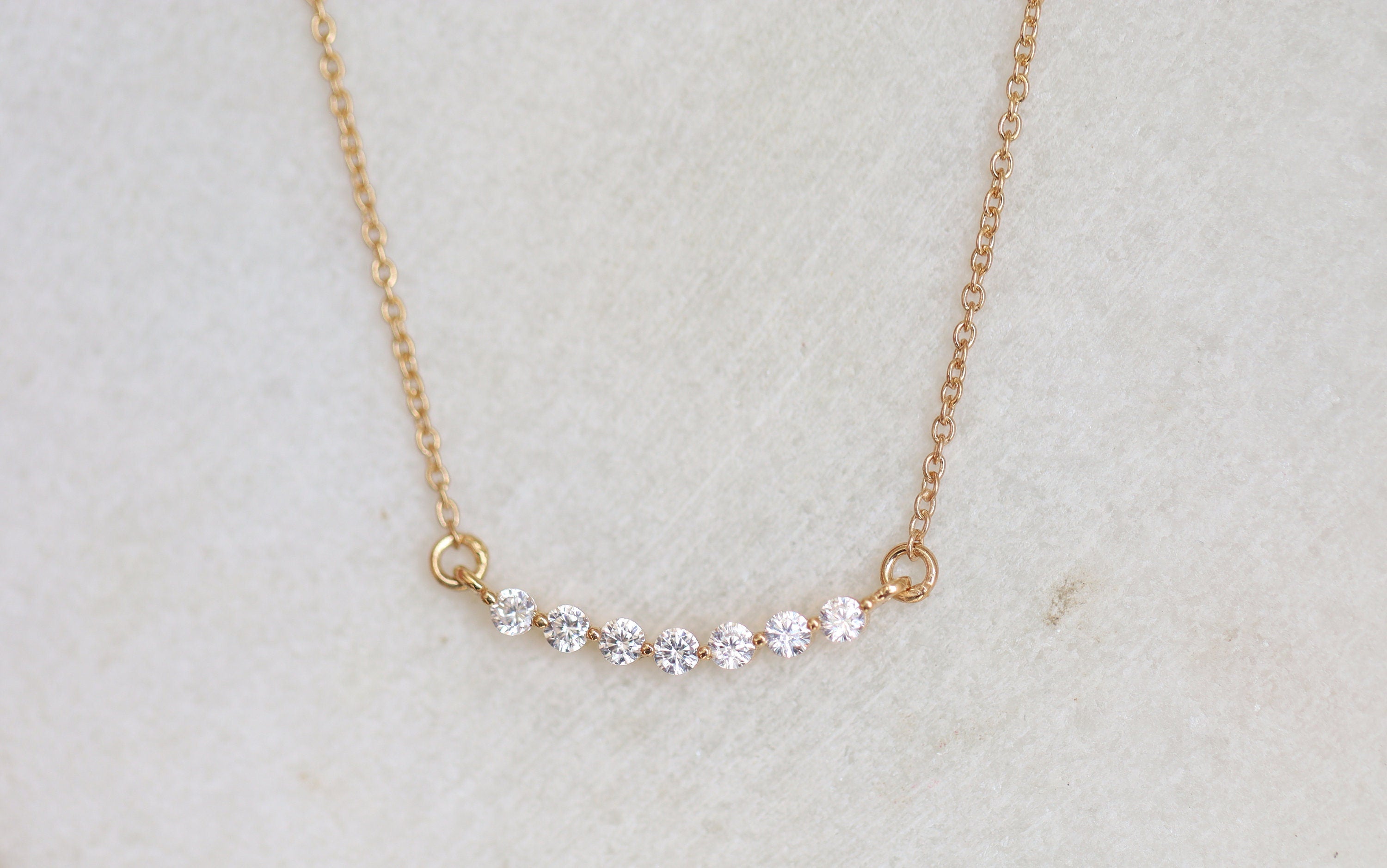 Cluster Diamond Necklace | Solid Gold Rose Gold Diamond Cluster Necklace | Elegant Jewelry for Her -