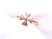 Art Deco Diamond Engagement Ring | Triangle Diamond Ring, Geometric Gold Engagement Ring -