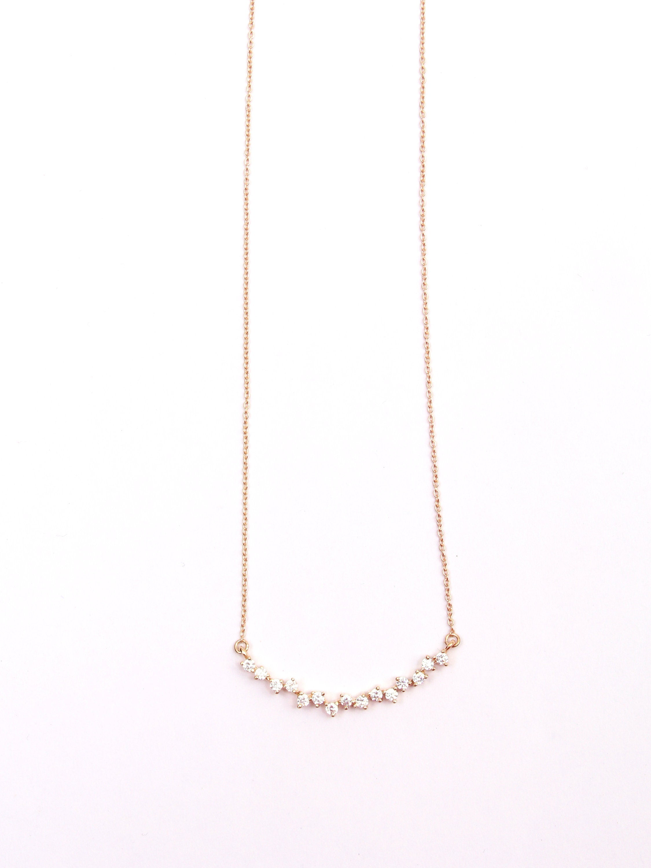 Cluster Diamond Necklace | Rose Gold & Gold Diamond Cluster Necklace | Elegant Jewelry for Her -