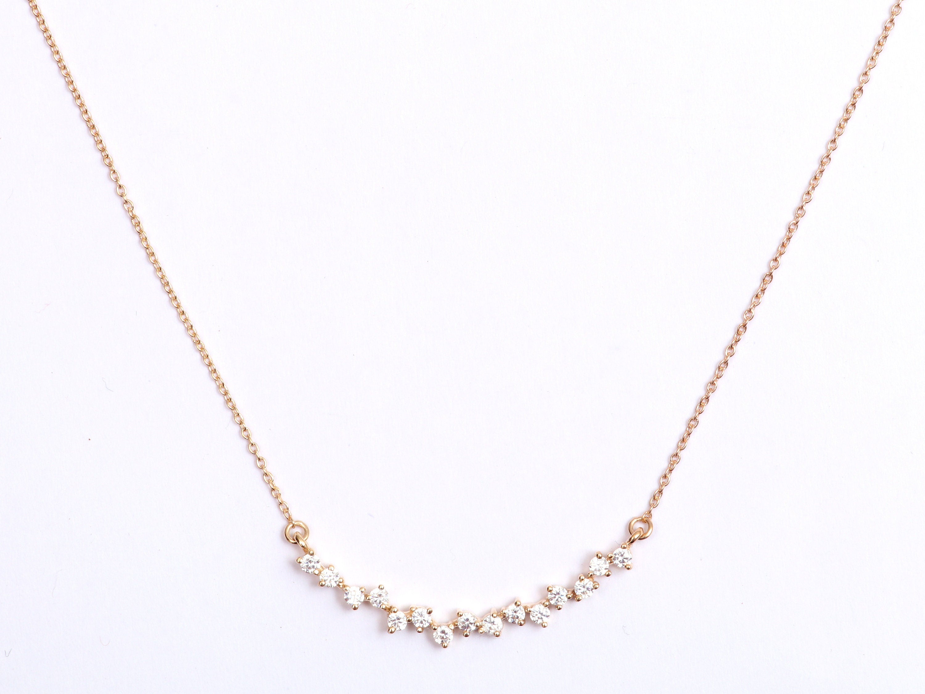 Cluster Diamond Necklace | Rose Gold & Gold Diamond Cluster Necklace | Elegant Jewelry for Her -