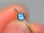 London Blue Topaz Ring | Solitaire Engagement Ring | December Birthstone Topaz Ring -