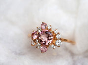 Cluster Engagement Ring | Tourmaline Cluster Ring | Multi-Stone Diamond Engagement Ring -