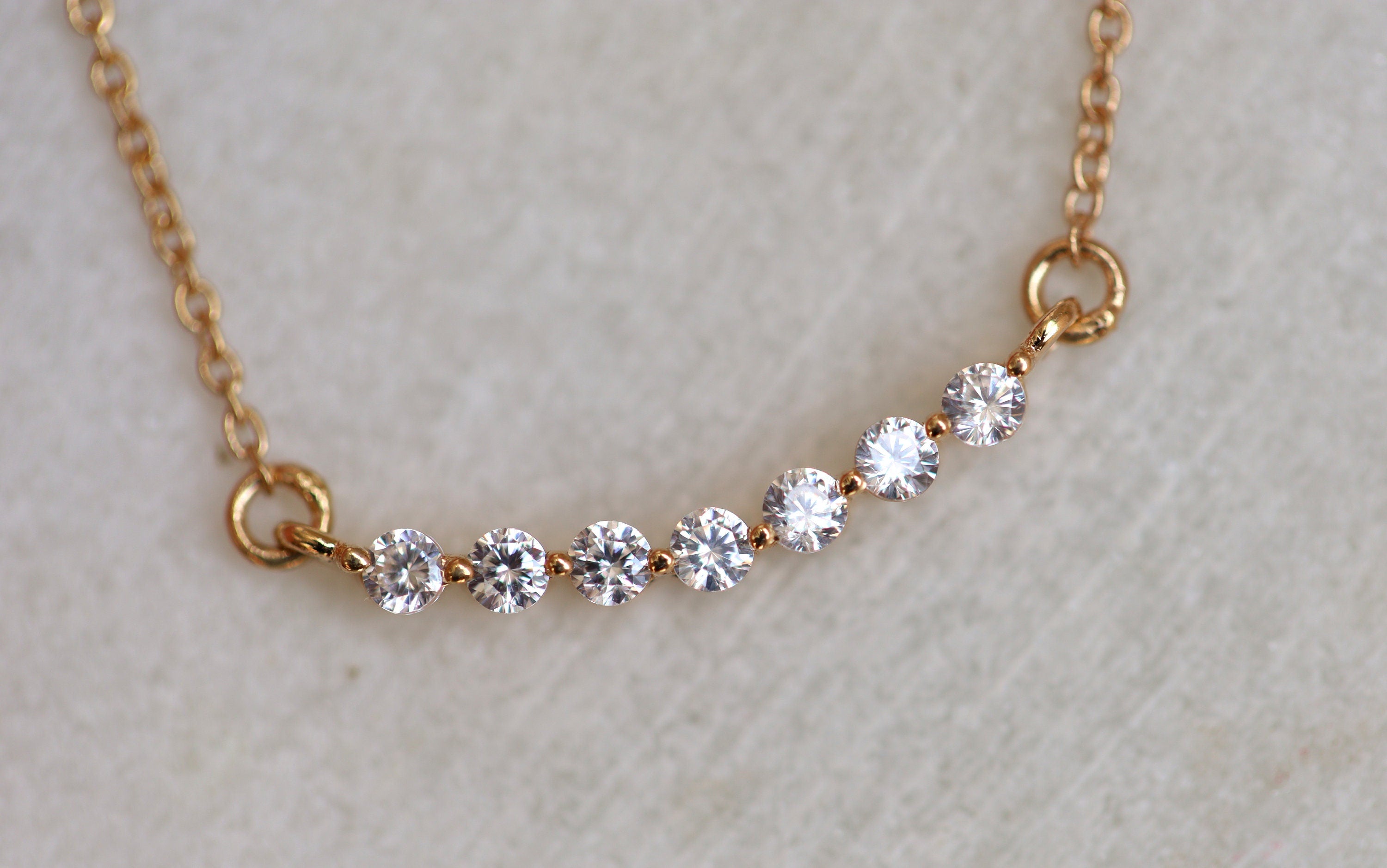 Cluster Diamond Necklace | Solid Gold Rose Gold Diamond Cluster Necklace | Elegant Jewelry for Her -