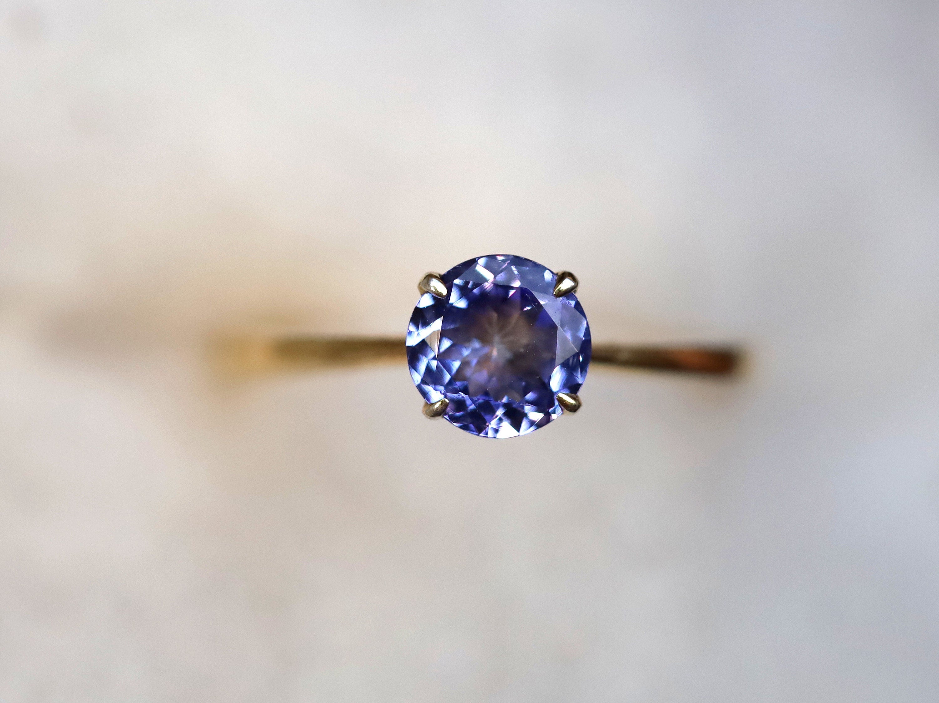 Solid Gold Tanzanite Solitaire Ring | Rose Gold | Natural Tanzanite Engagement Ring -