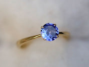 Solid Gold Tanzanite Solitaire Ring | Rose Gold | Natural Tanzanite Engagement Ring -