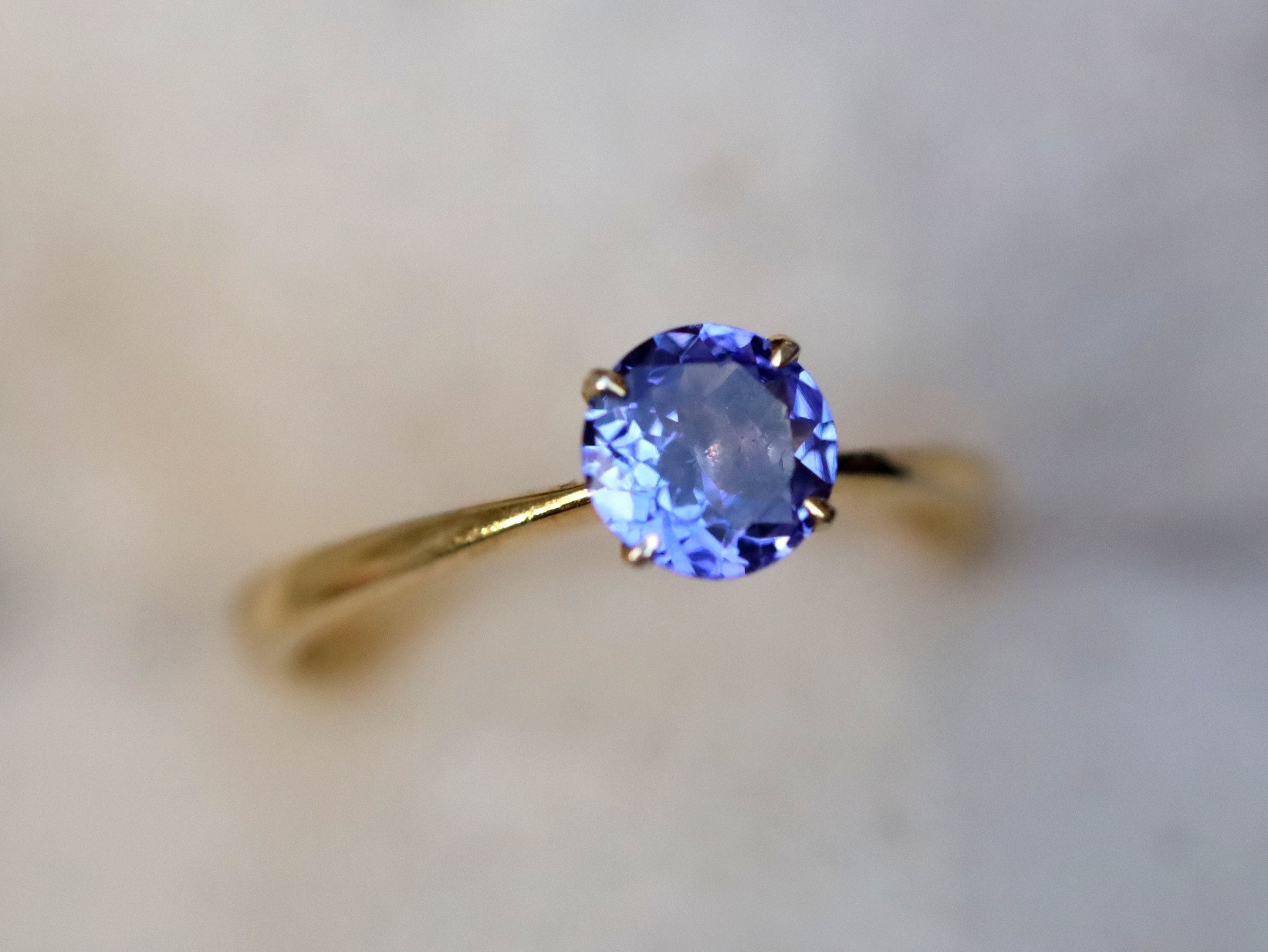 Solid Gold Tanzanite Solitaire Ring | Rose Gold | Natural Tanzanite Engagement Ring -