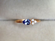 Tanzanite Engagement Ring | Tanzanite & Diamond Cluster Ring -
