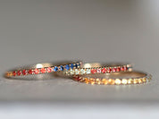 Rainbow Sapphire Full Eternity Ring | Sapphire Wedding Band | Pave Sapphire Band -