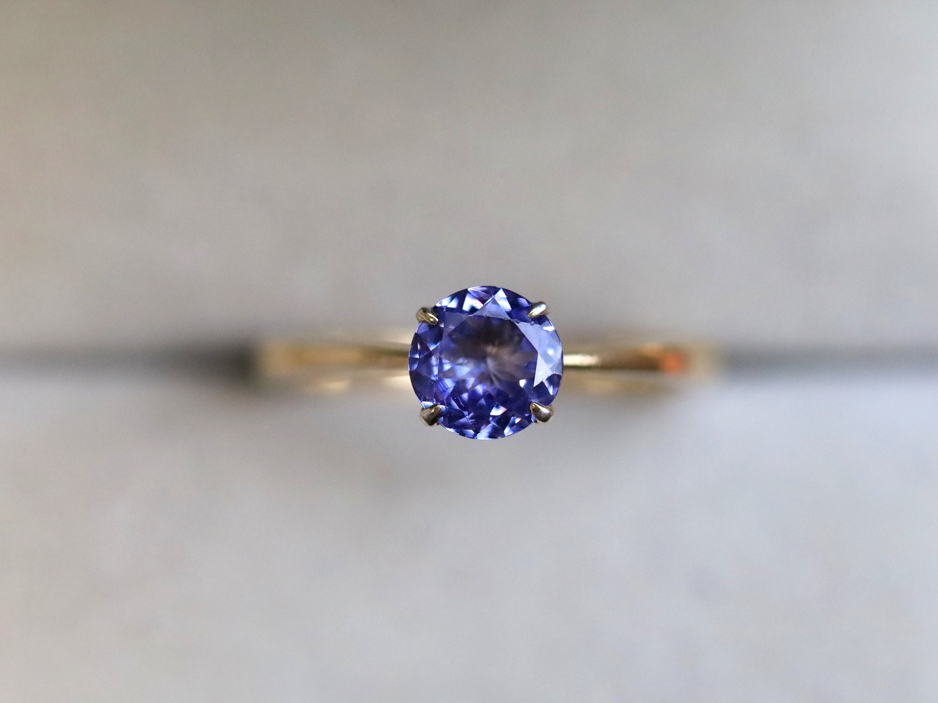 Solid Gold Tanzanite Solitaire Ring | Rose Gold | Natural Tanzanite Engagement Ring -