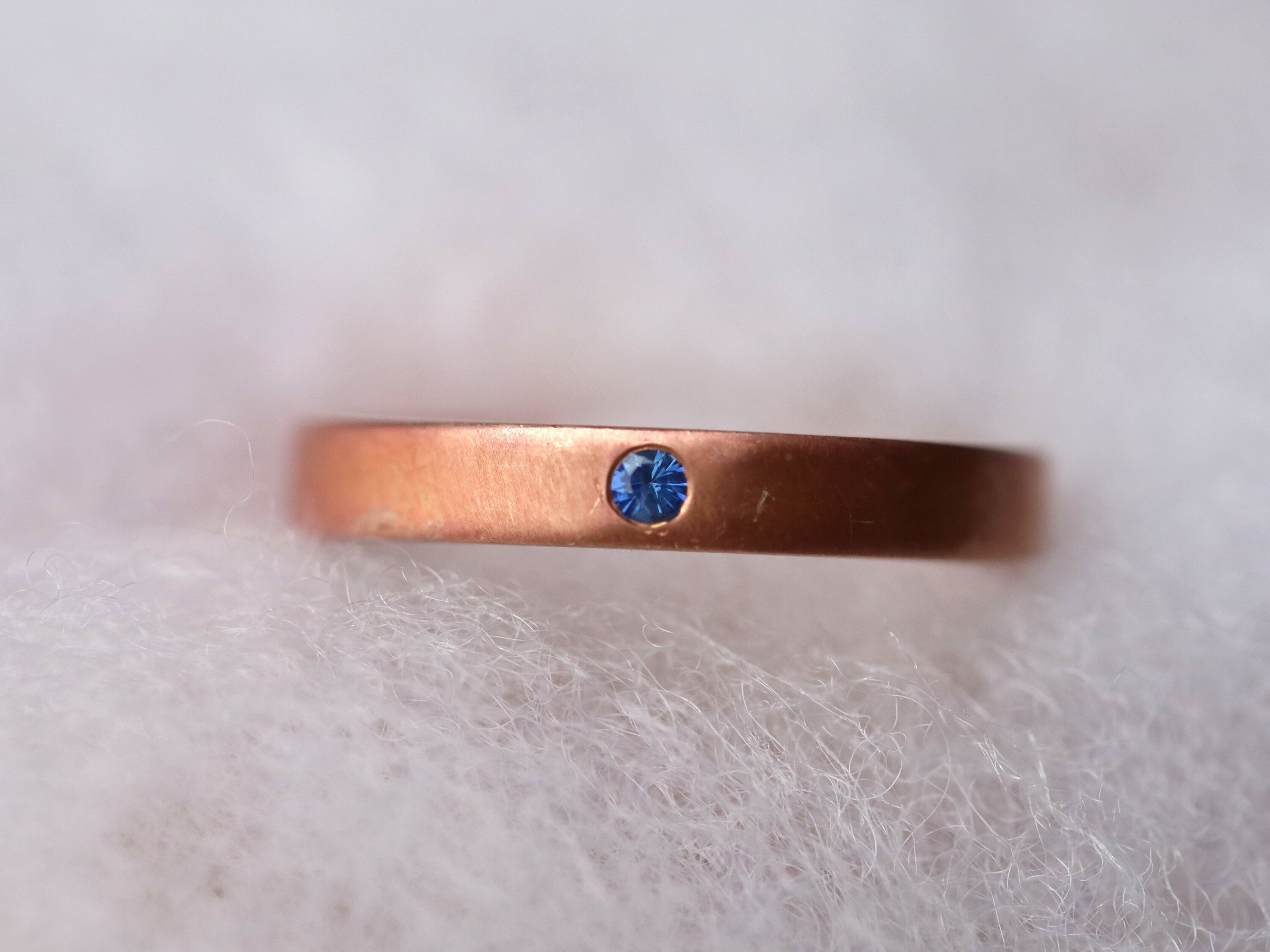 Blue Sapphire Wedding Band | 3mm Sapphire Band | Sapphire Wedding Ring -