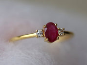 Ruby Engagement Ring | July Birthstone Ring | Ruby and Diamond Stacking Ring -