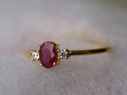 Ruby Engagement Ring | July Birthstone Ring | Ruby and Diamond Stacking Ring -