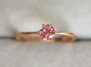 Pink Tourmaline Engagement Ring | Rubellite Solitaire Ring | October Birthstone Tourmaline Ring -