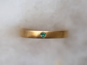 Emerald Wedding Band | 3mm Simple Emerald Ring | Dainty Emerald Stacking Ring for Women -