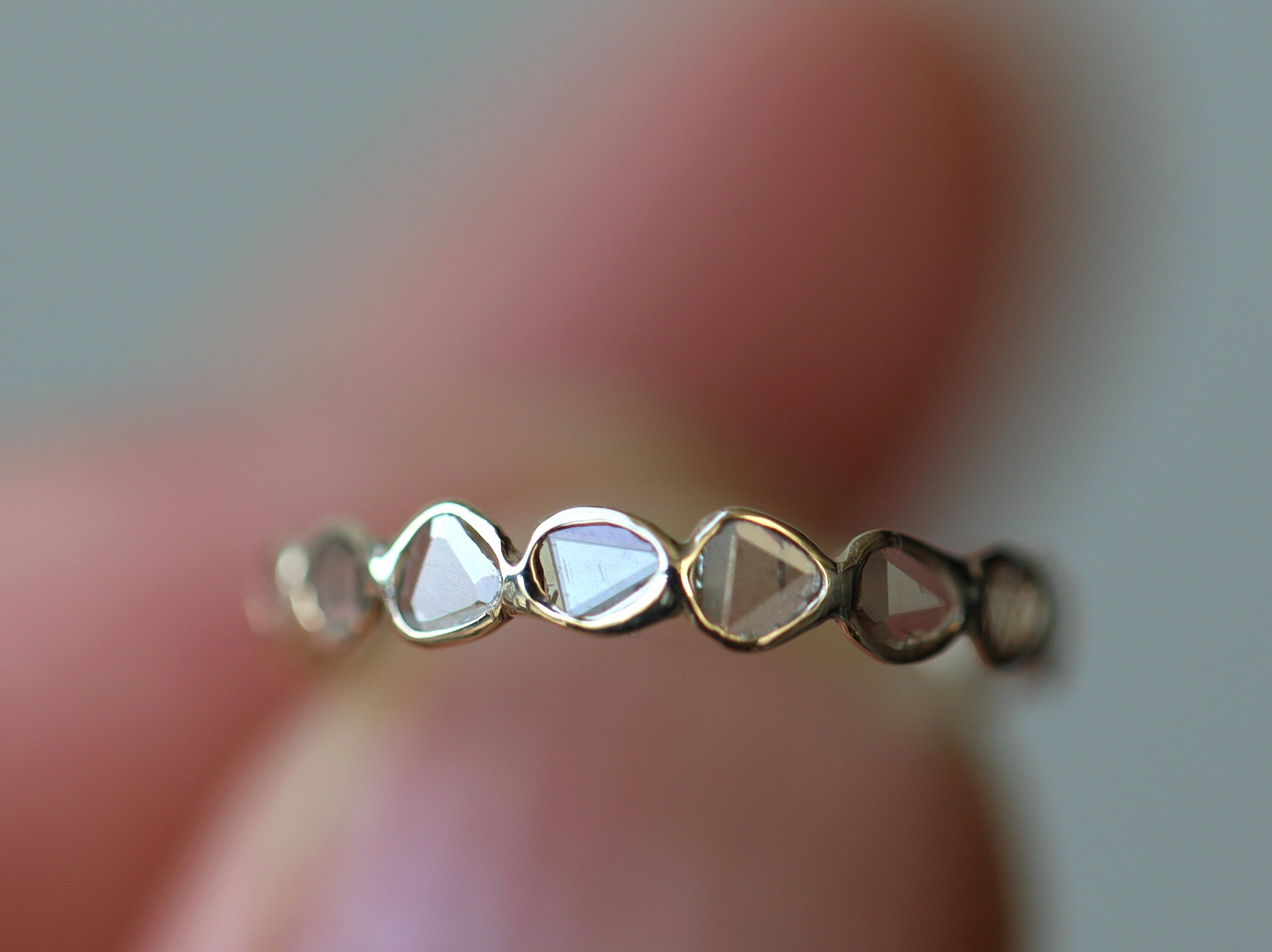 Diamond Wedding Band | Polki Ring | Sliced Diamond Eternity Wedding Band | Unique Polki Eternity Ring -