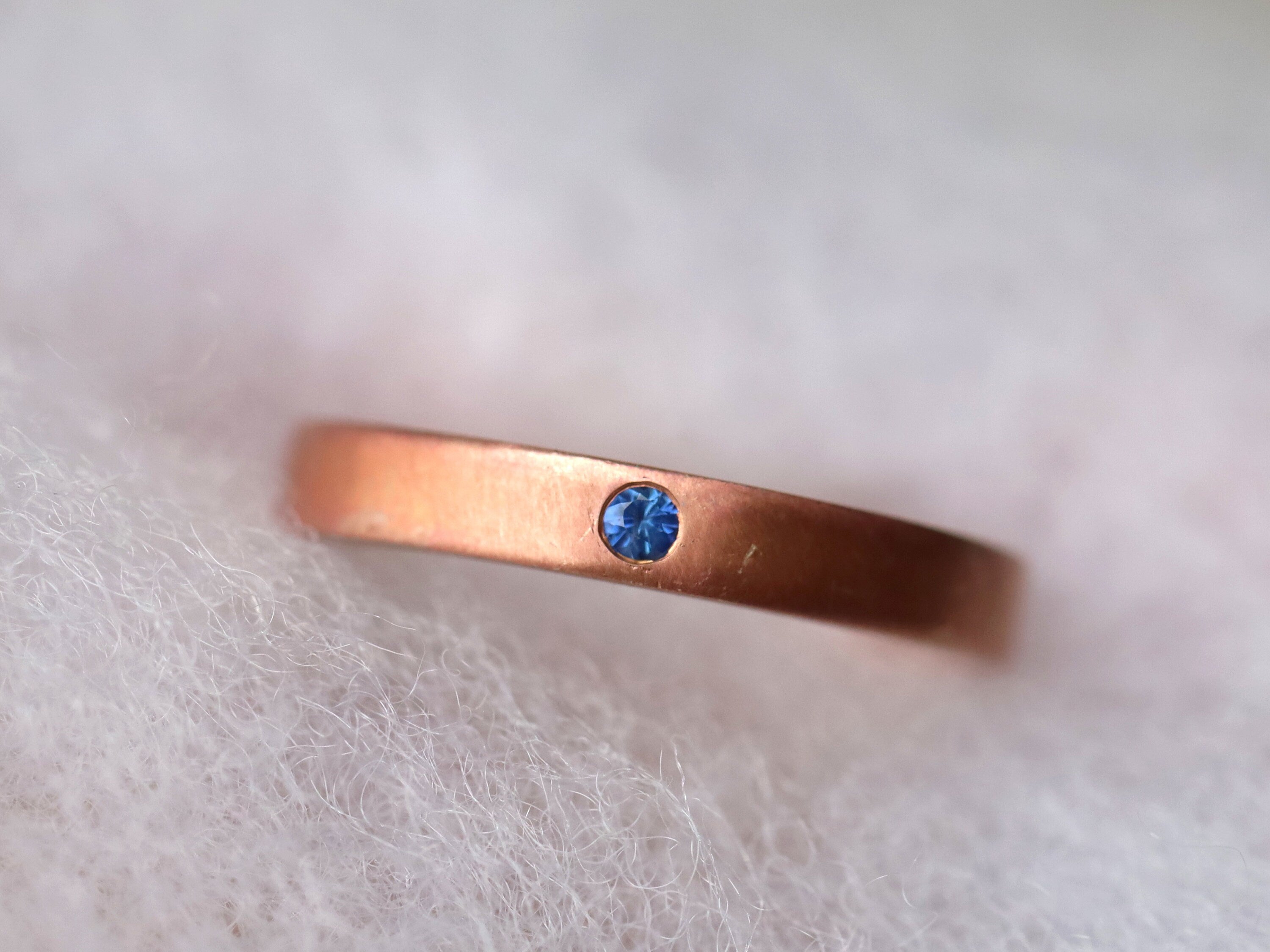 Blue Sapphire Wedding Band | 3mm Sapphire Band | Sapphire Wedding Ring -