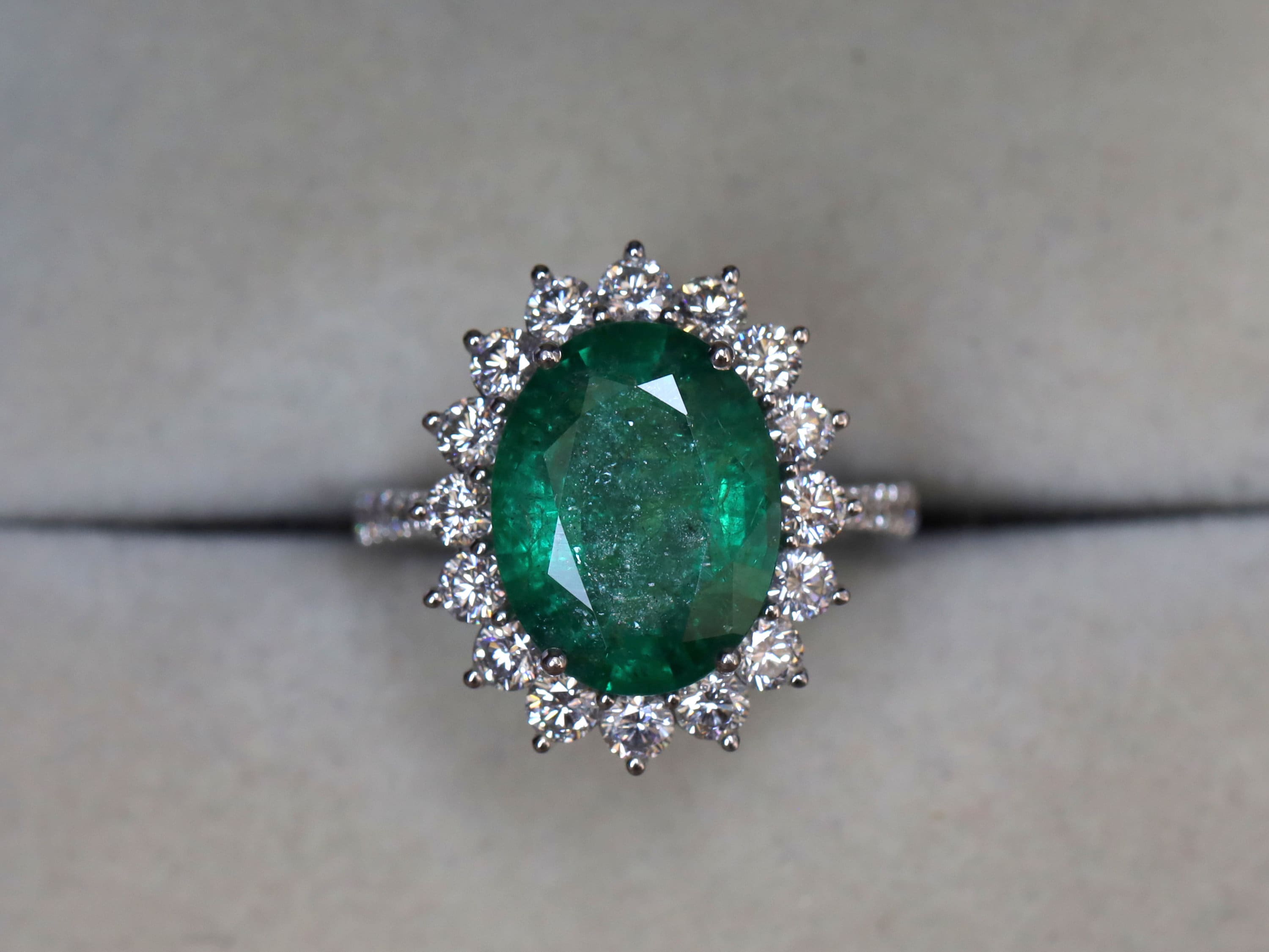 4.5CT Emerald Engagement Ring | Antique Art Deco Emerald Cut and Diamond Ring -