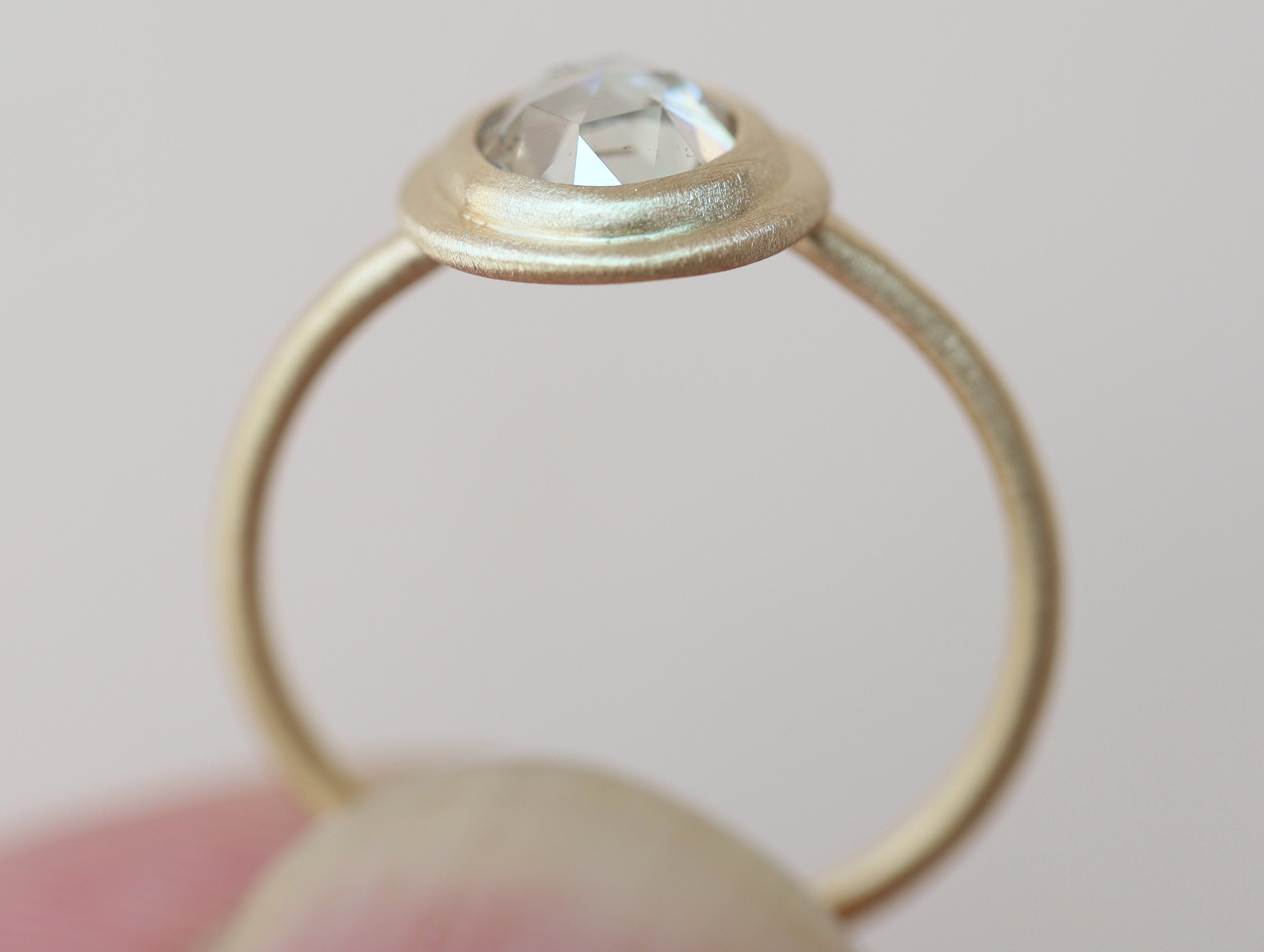 1 Carat Rose Cut Diamond Engagement Ring | Brown Diamond Promise Ring | Anniversary Gift -