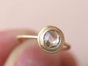 1 Carat Rose Cut Diamond Engagement Ring | Brown Diamond Promise Ring | Anniversary Gift -